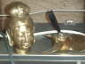 Bronze head and ship propeller pen holder
